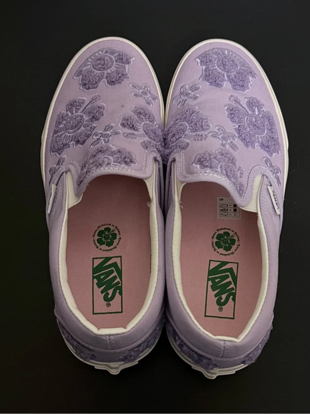 Vans Emma Mulholland On Holiday Classic Slip-On M  7 , W 8.5. Purple Floral Chen